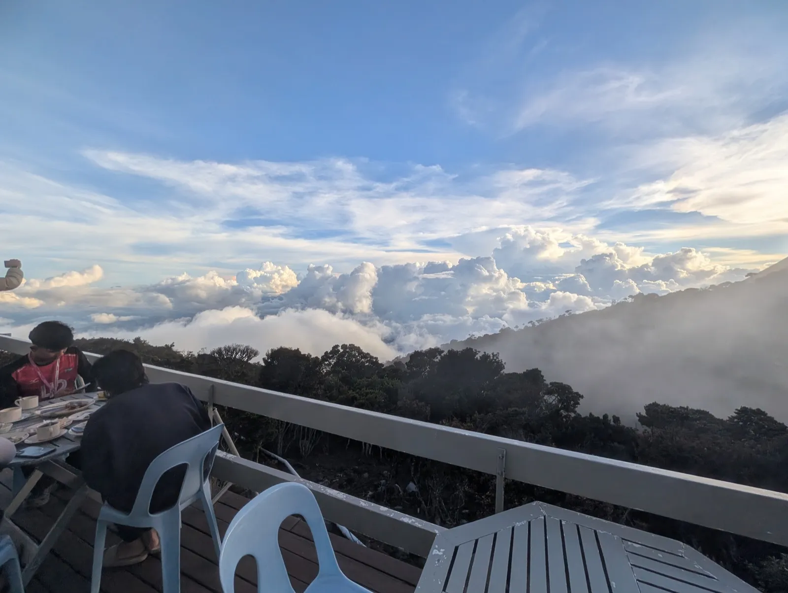Cloud sea seen from the dining terrace
