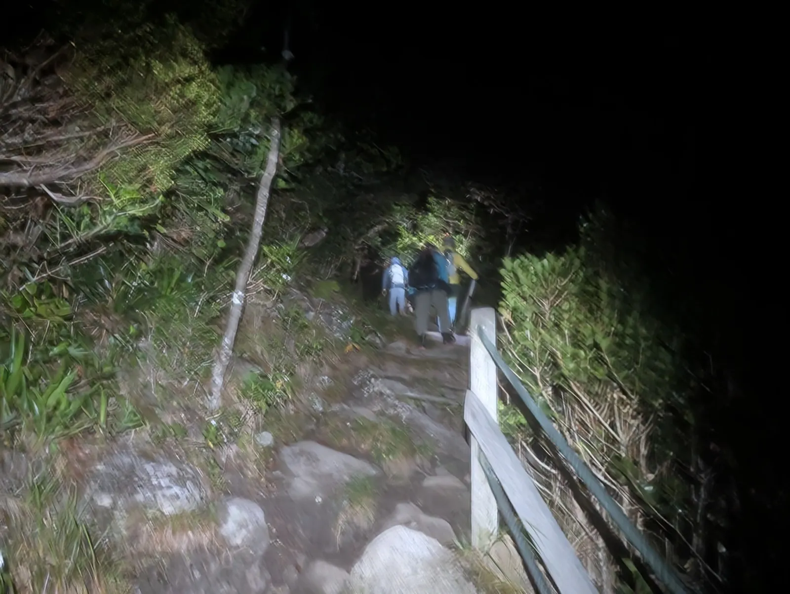 Starting the climb in the dark