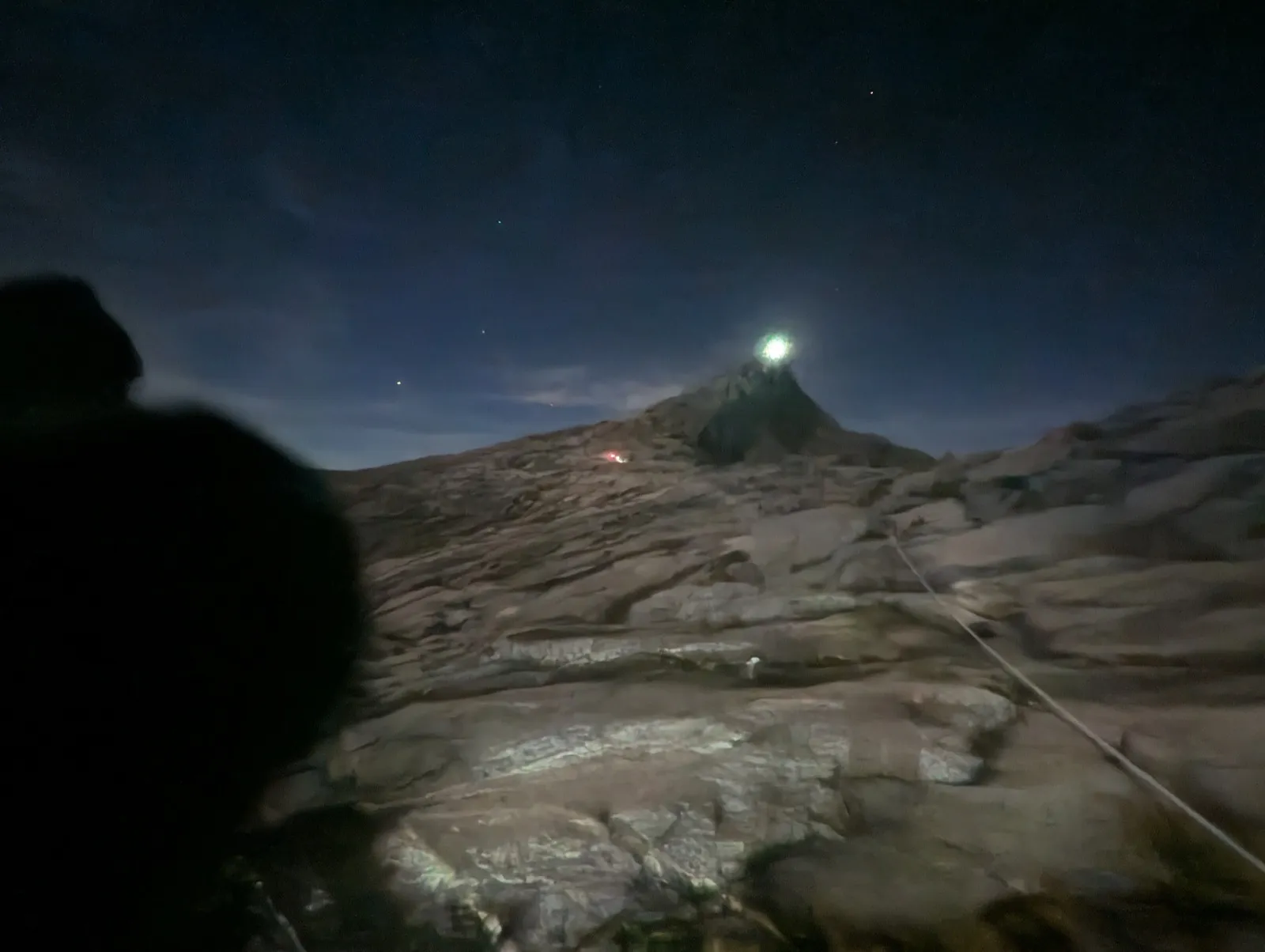 Low's Peak in the darkness