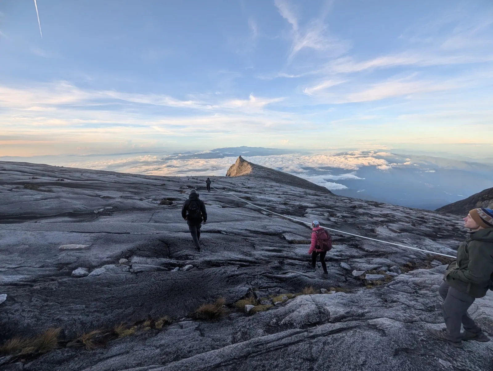 Walking around the summit area